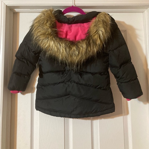 Arizona Jean Company Black and Pink Kids Puffer Jacket - Picture 2 of 8